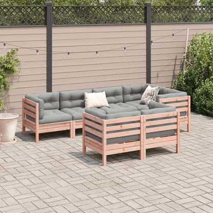 Set Divani Giardino 7 pz Cuscini Legno Massello Abete Douglas | homemem39