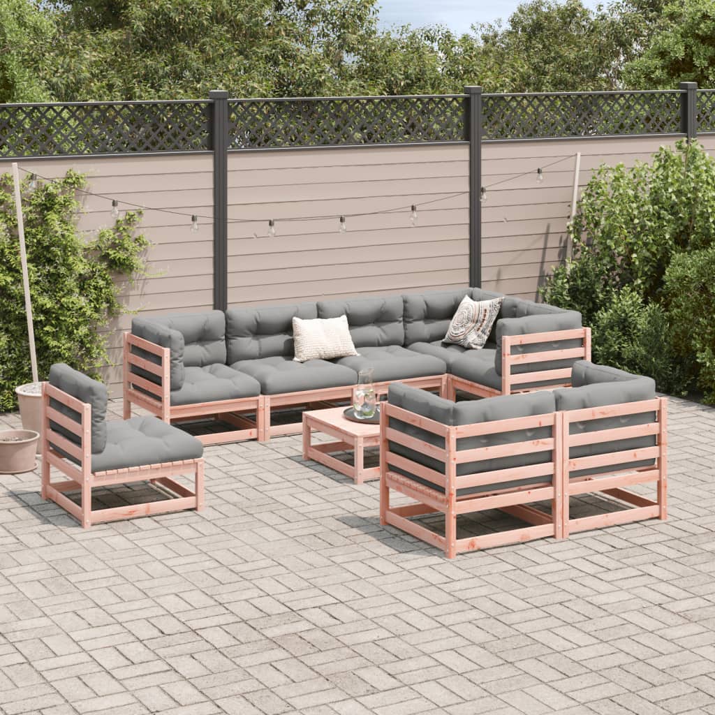 Set Divani da Giardino 9 pz in Legno Massello Abete Douglas | homemem39
