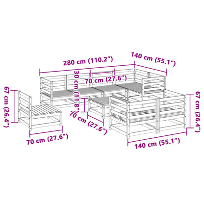 Set Divani da Giardino 9 pz in Legno Massello Abete Douglas | homemem39