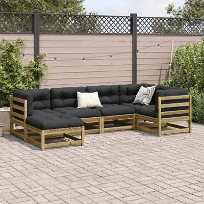 Set Divani da Giardino 6 pz in Legno Impregnato di Pino | homemem39