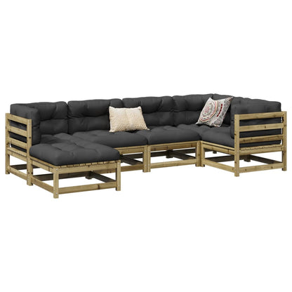 Set Divani da Giardino 6 pz in Legno Impregnato di Pino | homemem39