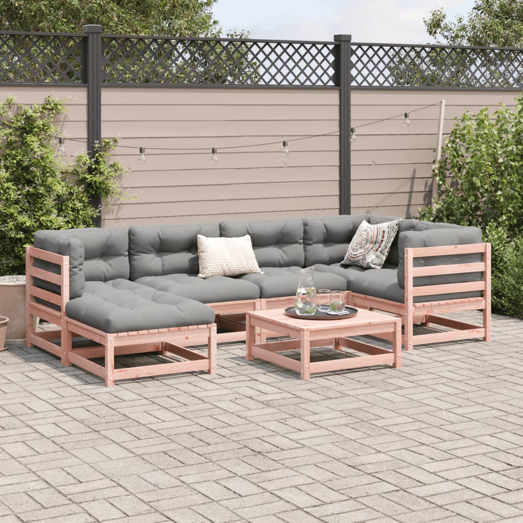 Set Divani da Giardino 7 pz in Legno Massello Abete Douglas | homemem39