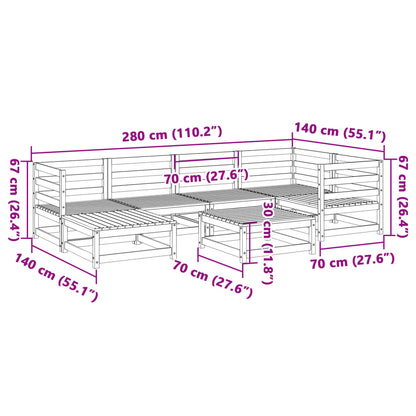 Set Divani da Giardino 7 pz in Legno Massello Abete Douglas | homemem39