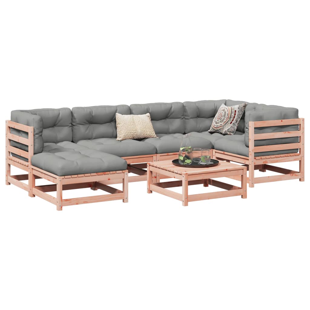 Set Divani da Giardino 7 pz in Legno Massello Abete Douglas | homemem39
