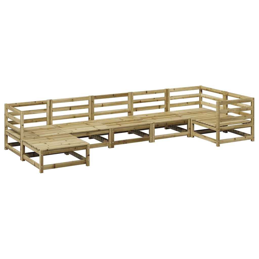 Set Divani da Giardino 7 pz in Legno Impregnato di Pino | homemem39