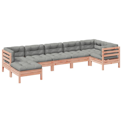 Set Divani Giardino 7 pz Cuscini Legno Massello Abete Douglas | homemem39