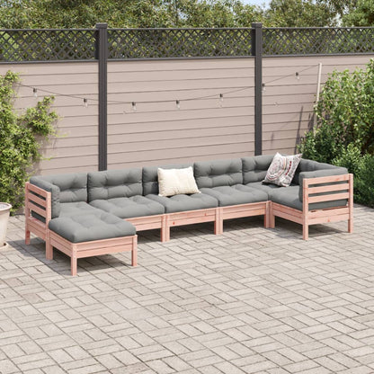 Set Divani Giardino 7 pz Cuscini Legno Massello Abete Douglas | homemem39