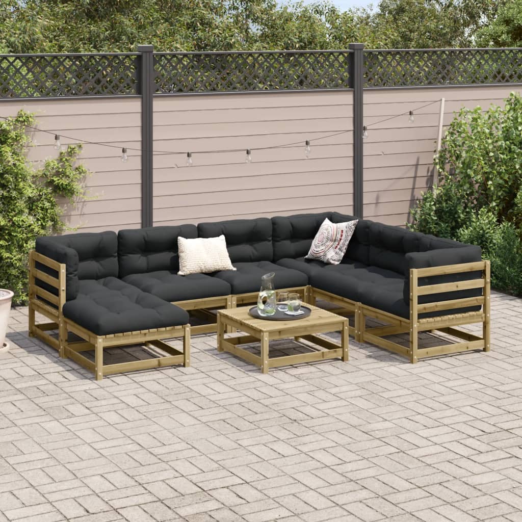 Set Divani da Giardino 8 pz in Legno Impregnato di Pino | homemem39