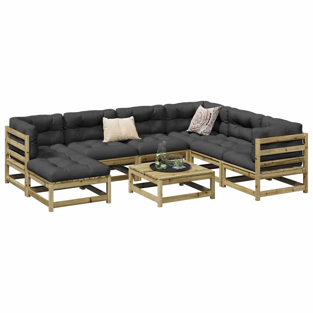 Set Divani da Giardino 8 pz in Legno Impregnato di Pino | homemem39