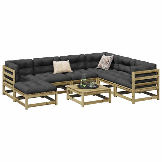 Set Divani da Giardino 8 pz in Legno Impregnato di Pino | homemem39