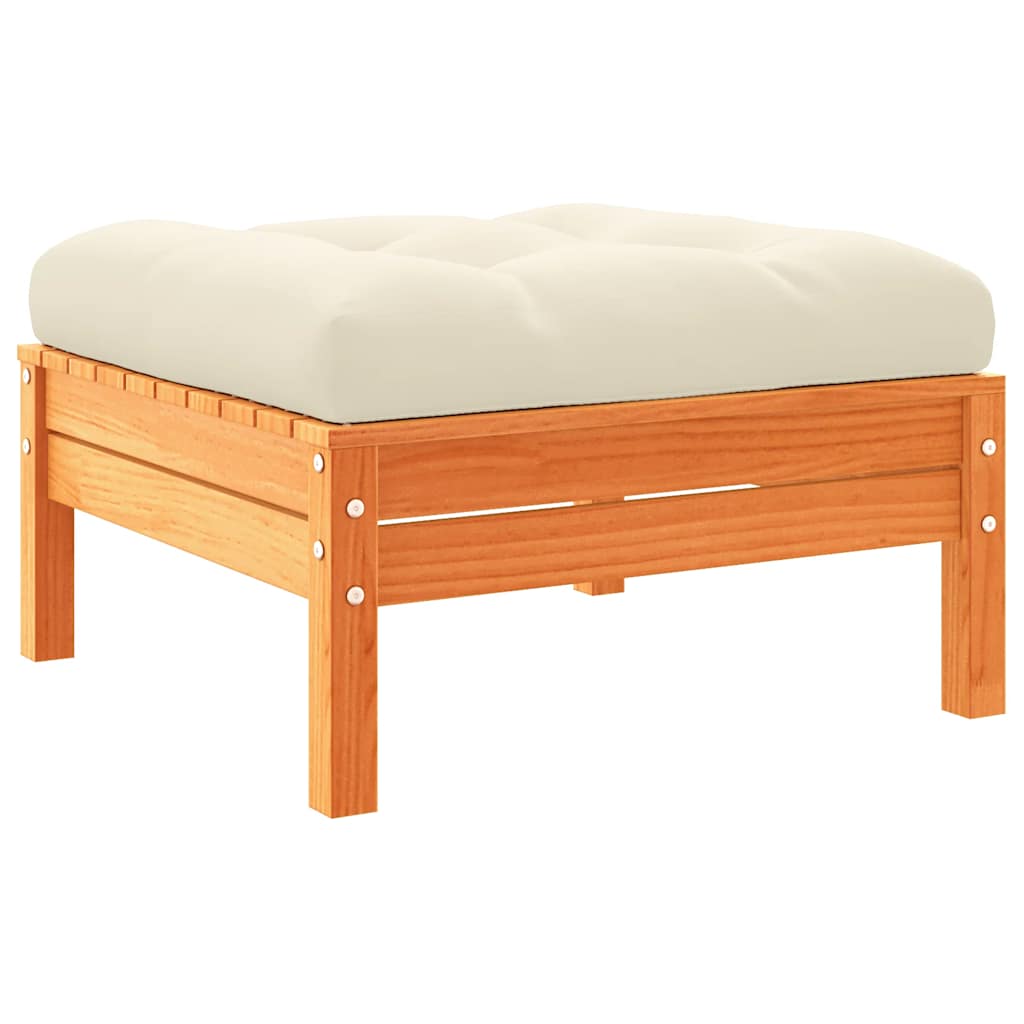 Set Divani Giardino 8 pz con Cuscini Marrone Cera Massello Pino | homemem39