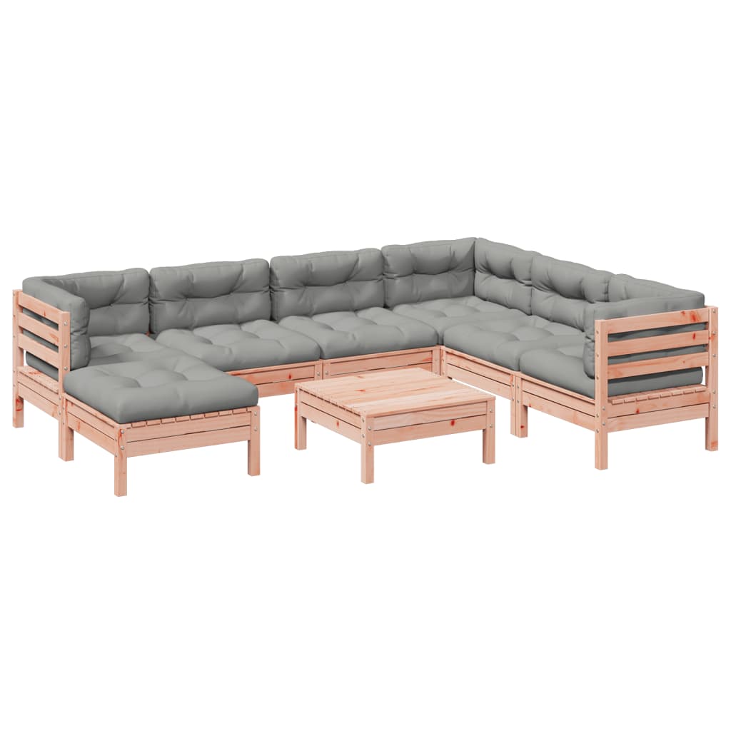 Set Divani da Giardino 8 pz con Cuscini Massello Abete Douglas | homemem39