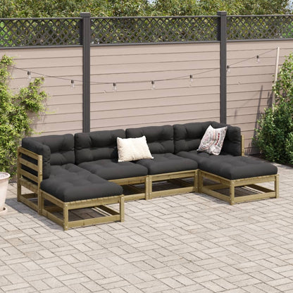 Set Divani da Giardino 6 pz in Legno Impregnato di Pino | homemem39