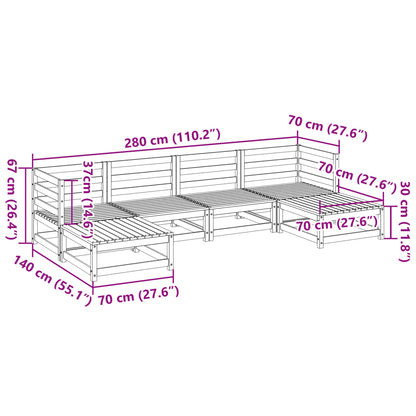 Set Divani da Giardino 6 pz in Legno Impregnato di Pino | homemem39