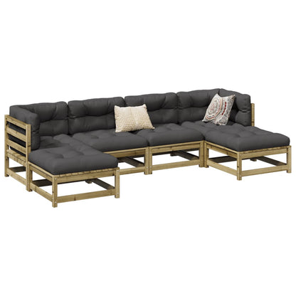 Set Divani da Giardino 6 pz in Legno Impregnato di Pino | homemem39