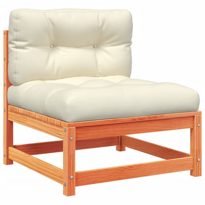 Set Divani Giardino 6pz con Cuscini Marrone Cera Massello Pino - homemem39