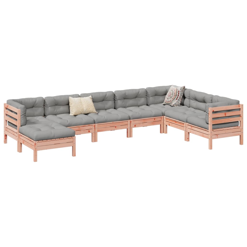 Set Divani da Giardino 8 pz con Cuscini Massello Abete Douglas | homemem39