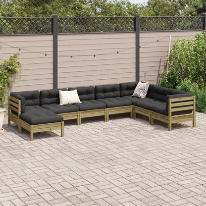 Set Divani da Giardino 8pz con Cuscini Legno Impregnato di Pino | homemem39