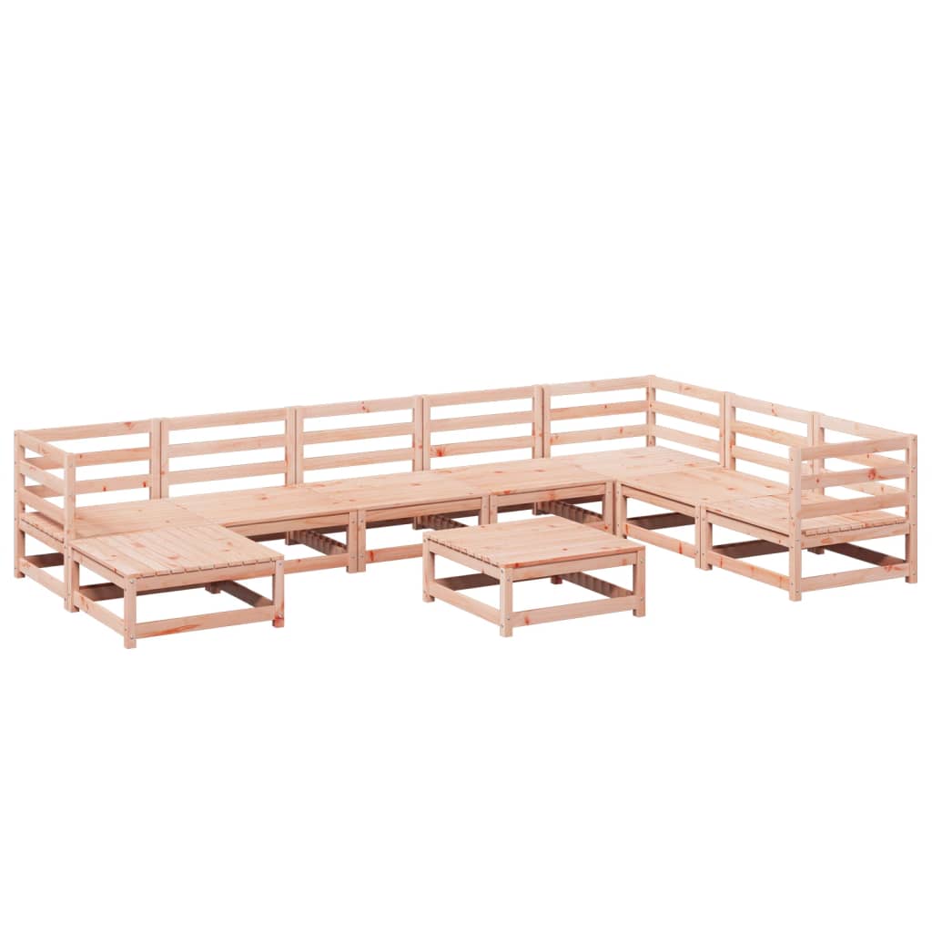 Set Divani da Giardino 9 pz in Legno Massello Abete Douglas | homemem39