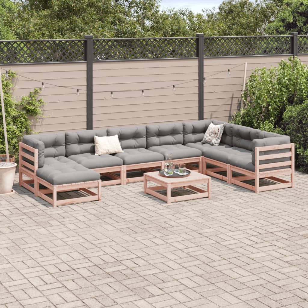 Set Divani da Giardino 9 pz in Legno Massello Abete Douglas | homemem39
