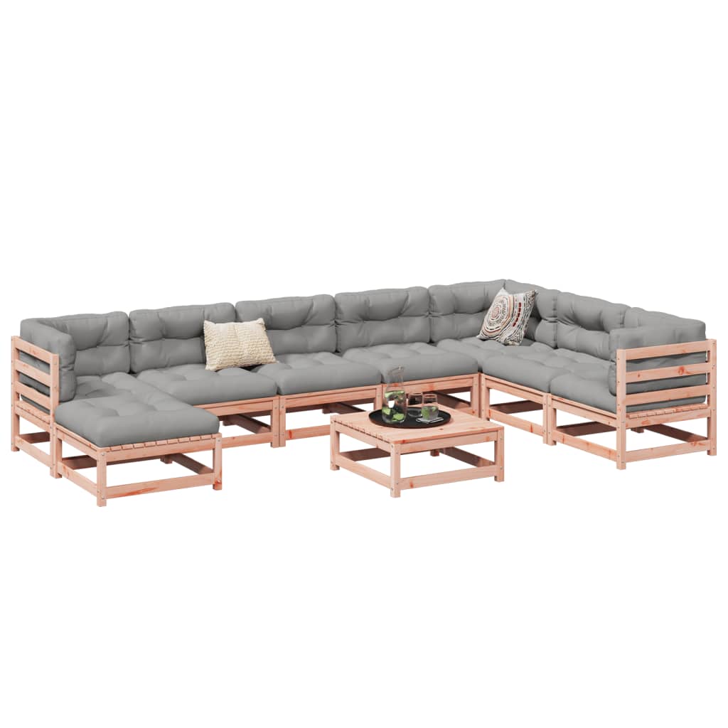Set Divani da Giardino 9 pz in Legno Massello Abete Douglas | homemem39