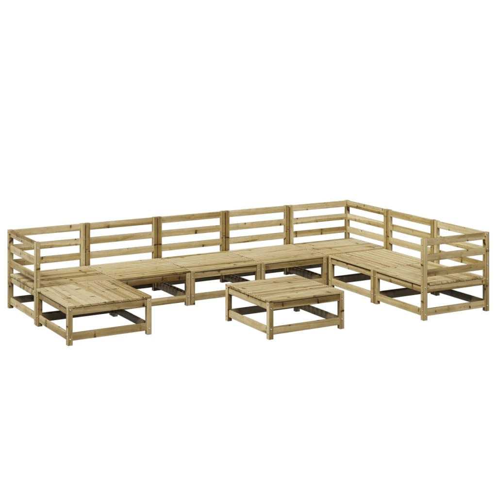 Set Divani da Giardino 9 pz in Legno Impregnato di Pino | homemem39