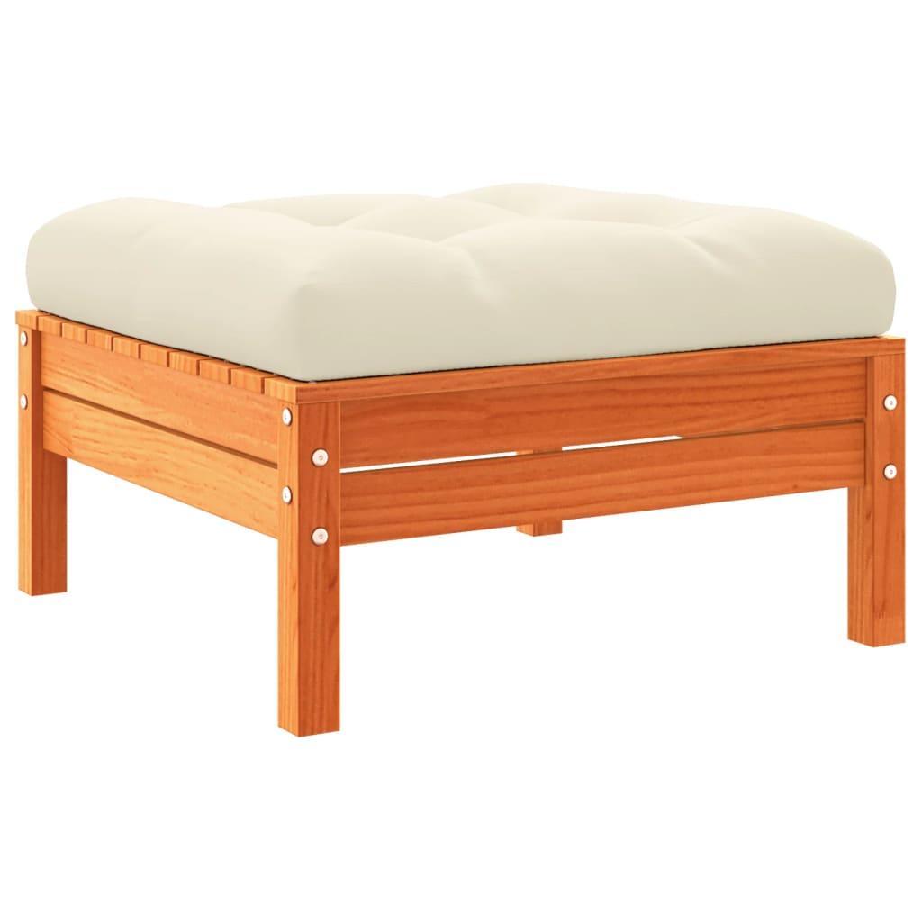 Set Divani Giardino 10pz con Cuscini Marrone Cera Massello Pino | homemem39