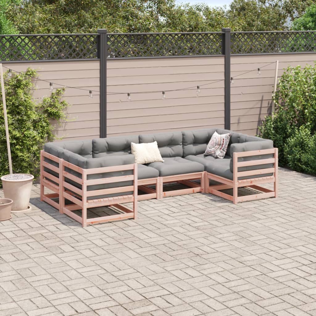 Set Divani da Giardino 6 pz in Legno Massello Abete Douglas | homemem39