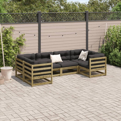 Set Divani da Giardino 6pz con Cuscini Legno Impregnato di Pino - homemem39