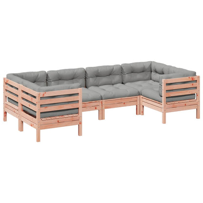 Set Divani Giardino 6 pz Cuscini Legno Massello Abete Douglas | homemem39