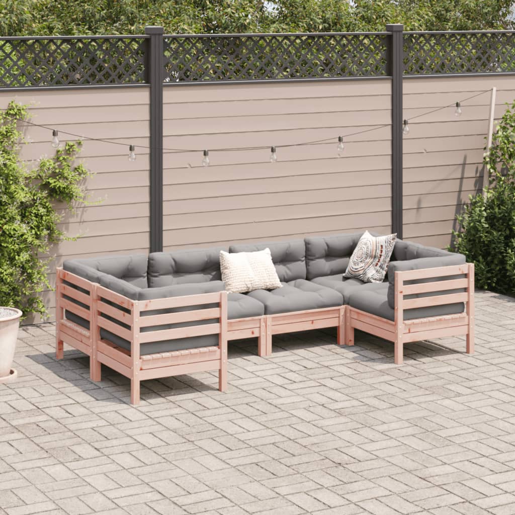Set Divani Giardino 6 pz Cuscini Legno Massello Abete Douglas - homemem39