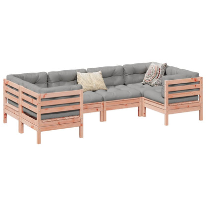 Set Divani Giardino 6 pz Cuscini Legno Massello Abete Douglas | homemem39