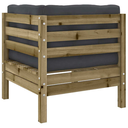 Set Divani da Giardino 6pz con Cuscini Legno Impregnato di Pino