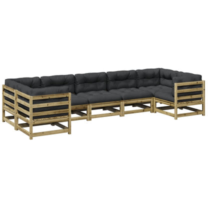 Set Divani da Giardino 7pz con Cuscini Legno Impregnato di Pino - homemem39