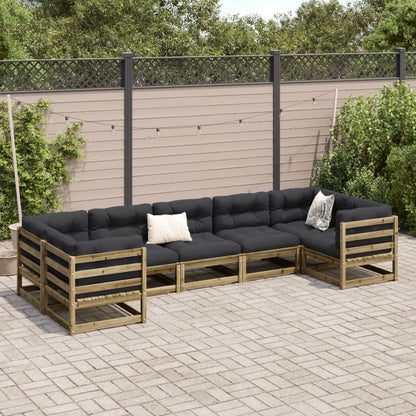 Set Divani da Giardino 7pz con Cuscini Legno Impregnato di Pino - homemem39