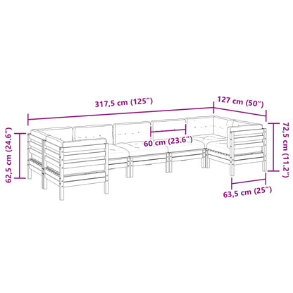 Set Divani Giardino 7 pz Cuscini Legno Massello Abete Douglas | homemem39