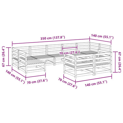 Set Divani da Giardino 9 pz in Legno Massello Abete Douglas | homemem39