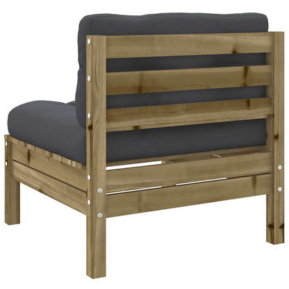 Set Divani da Giardino 9pz con Cuscini Legno Impregnato di Pino