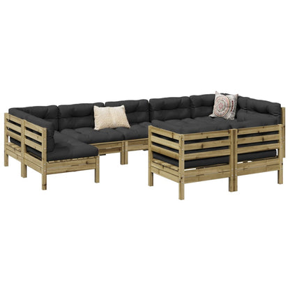 Set Divani da Giardino 9pz con Cuscini Legno Impregnato di Pino | homemem39