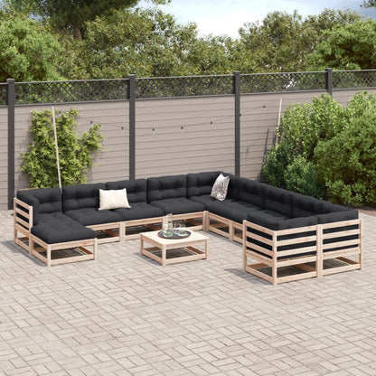 Set Divani da Giardino 12 pz in Legno Massello di Pino | homemem39