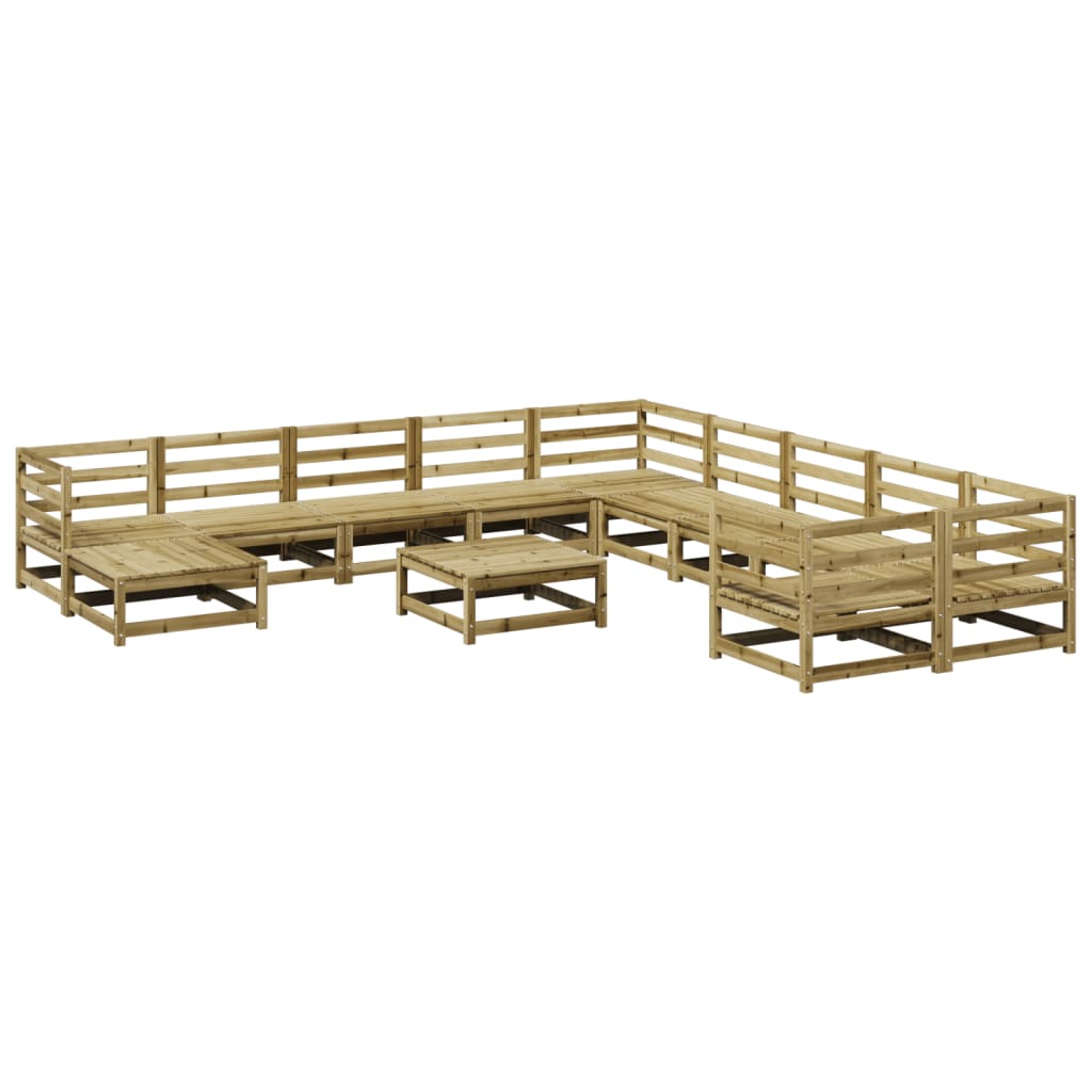 Set Divani da Giardino 12 pz in Legno Impregnato di Pino - homemem39