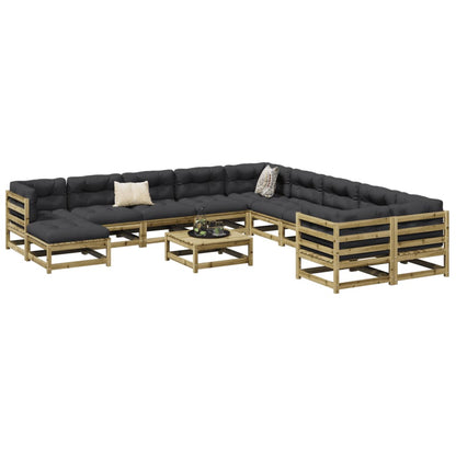 Set Divani da Giardino 12 pz in Legno Impregnato di Pino | homemem39