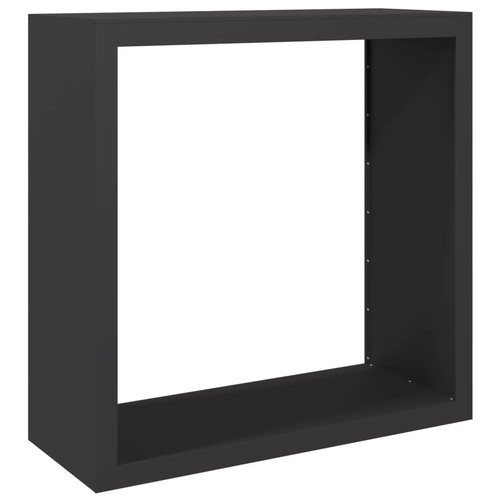 Rastrelliera per Legna da Ardere Nera 100x40x100 cm in Acciaio | homemem39