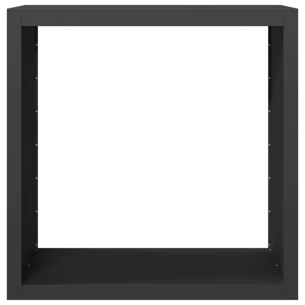 Rastrelliera per Legna da Ardere Nera 100x40x100 cm in Acciaio | homemem39