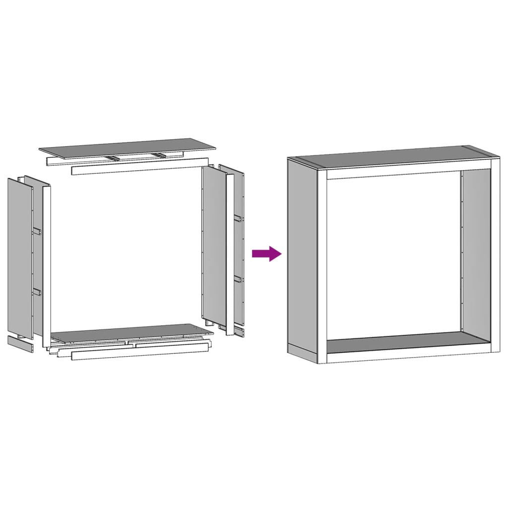 Rastrelliera per Legna da Ardere Nera 100x40x100 cm in Acciaio | homemem39