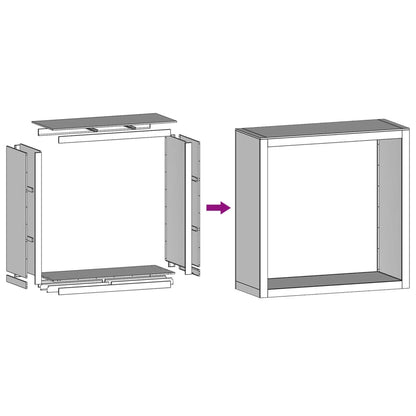 Rastrelliera per Legna da Ardere Nera 100x40x100 cm in Acciaio | homemem39