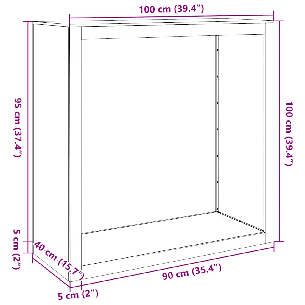 Rastrelliera per Legna 100x40x100 cm in Acciaio Zincato - homemem39