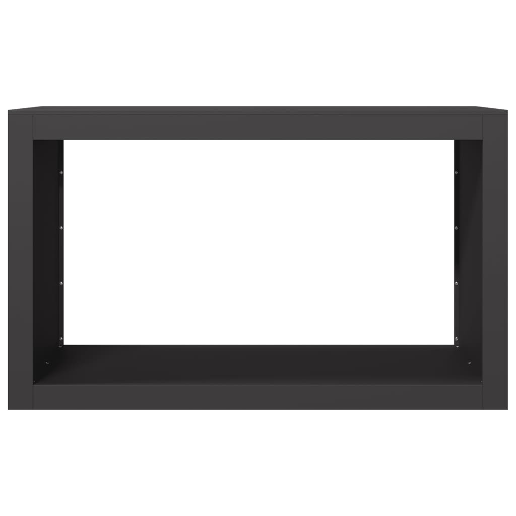 Rastrelliera per Legna da Ardere Nera 100x40x60 cm in Acciaio | homemem39