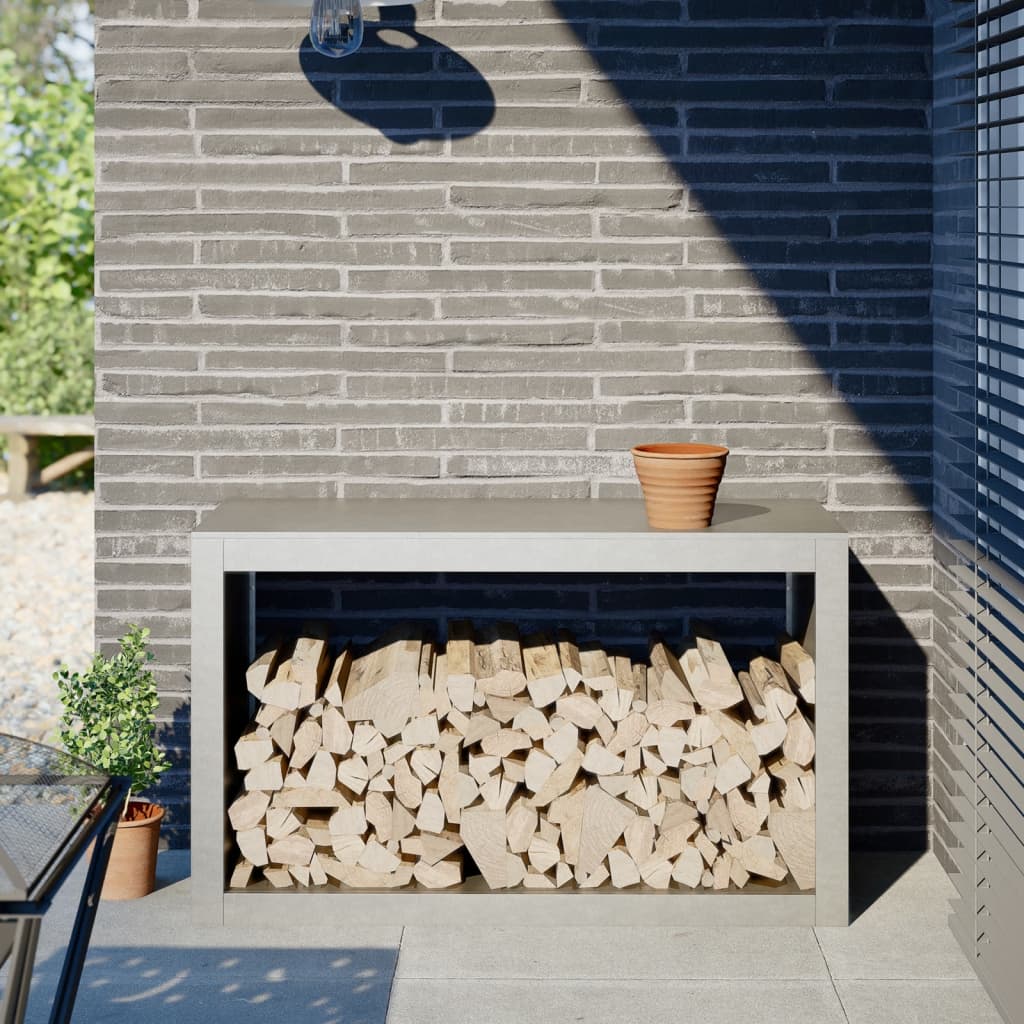 Rastrelliera per Legna da Ardere 100x40x60 cm in Acciaio Inox - homemem39