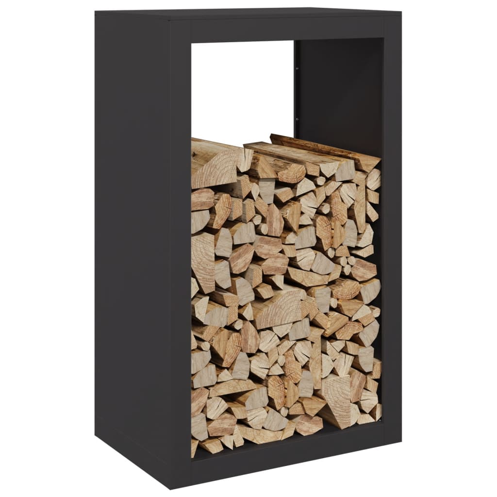 Rastrelliera per Legna da Ardere Nera 60x40x100 cm in Acciaio | homemem39